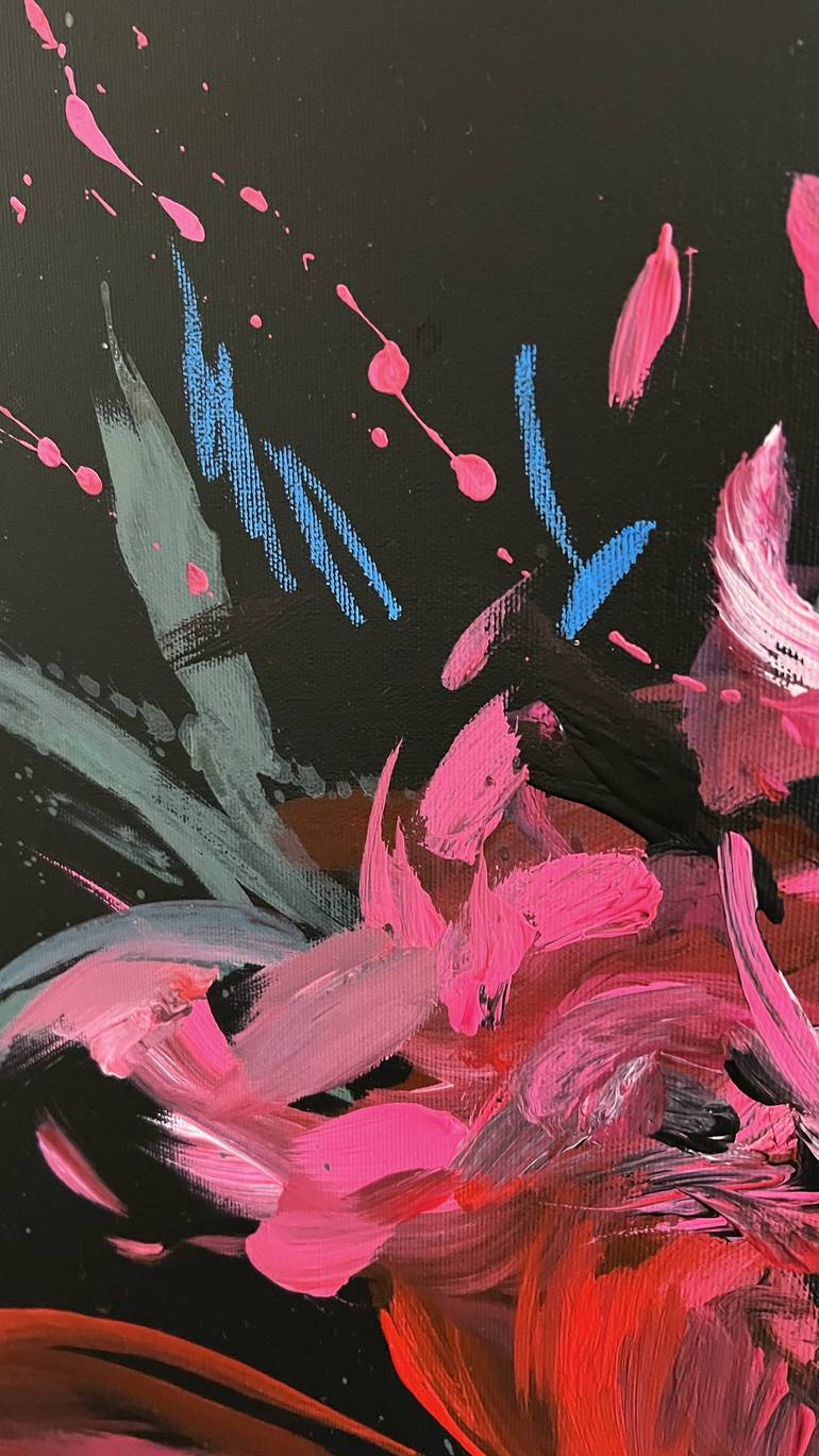 Original Abstract Floral Painting by Rosi Roys