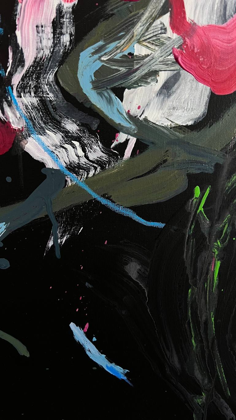 Original Abstract Floral Painting by Rosi Roys