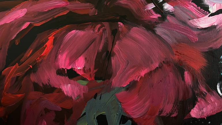 Original Abstract Floral Painting by Rosi Roys