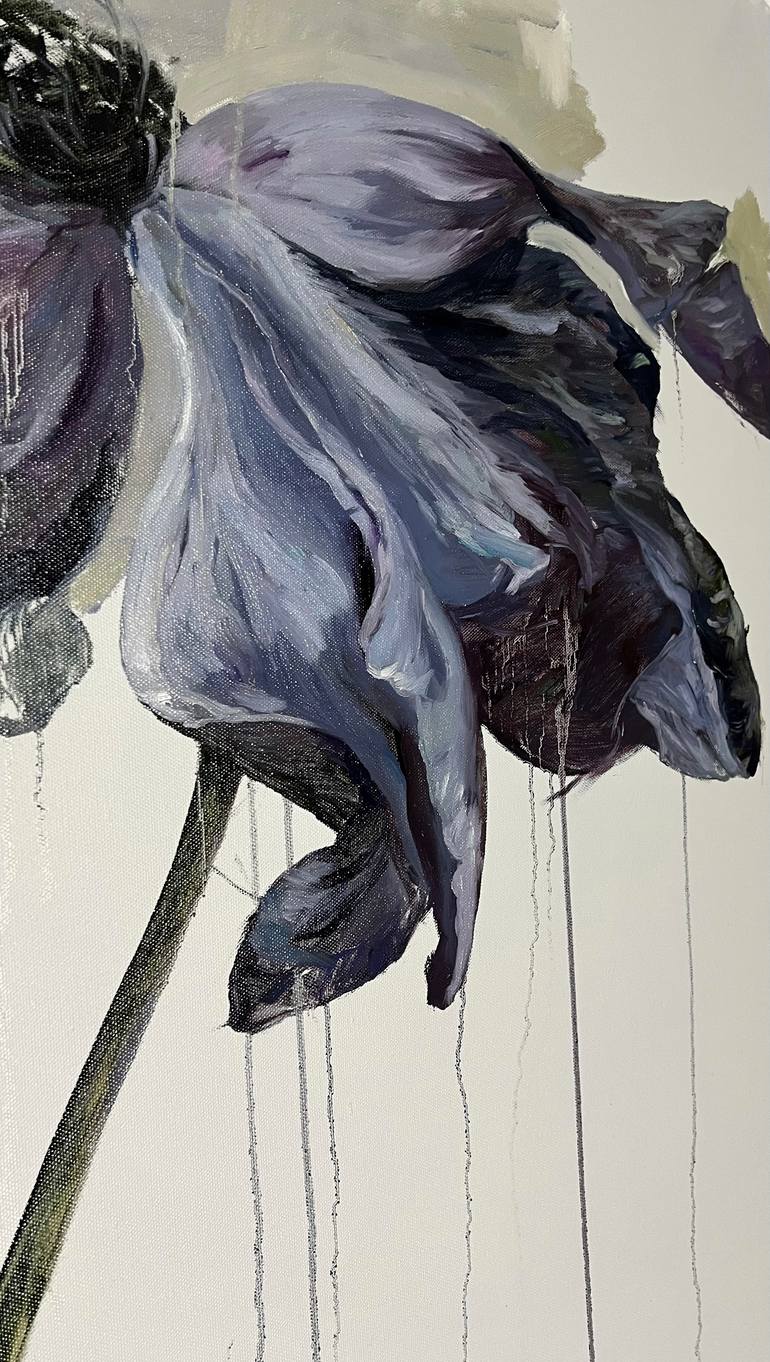 Original Abstract Expressionism Floral Painting by Rosi Roys