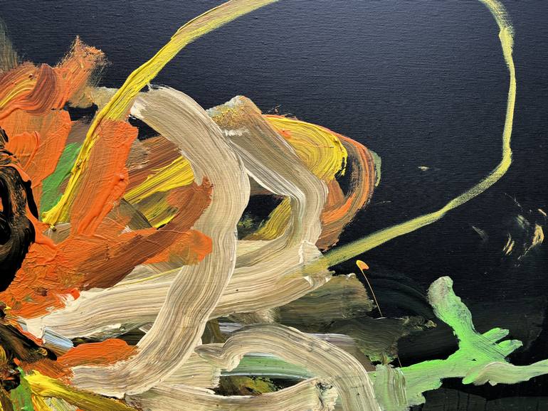 Original Abstract Floral Painting by Rosi Roys