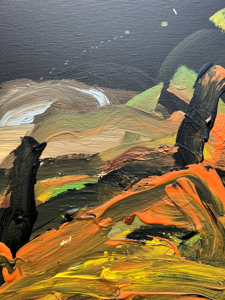 Original Abstract Floral Painting by Rosi Roys