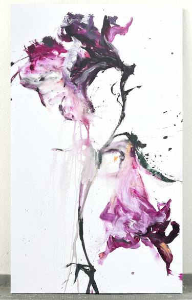 Original Abstract Expressionism Floral Paintings by Rosi Roys