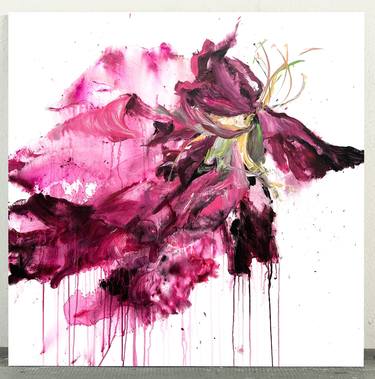 Original Abstract Floral Paintings by Rosi Roys