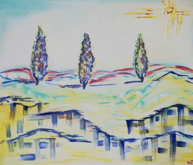 Print of Abstract Expressionism Landscape Paintings by Viktoriya Yukhnovska