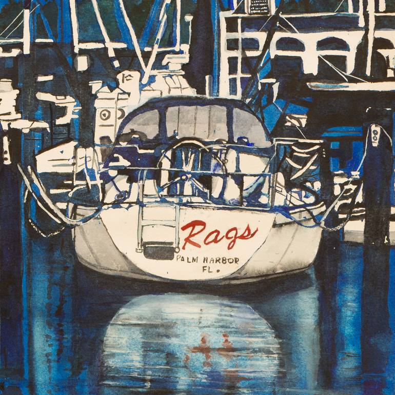Original Realism Boat Painting by Lolly Walton