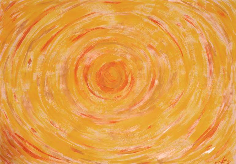 Wirbel gelb orange gold Painting by Ingrid Edith Zobel | Saatchi Art