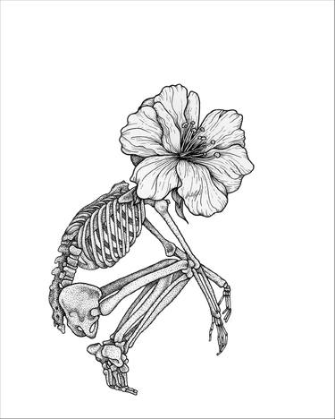 Original Figurative Mortality Drawings by Laura Clay