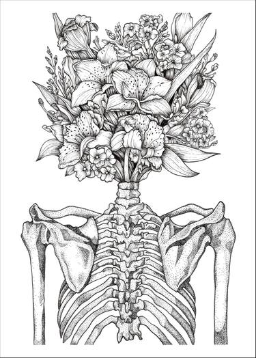 Original Figurative Mortality Drawings by Laura Clay