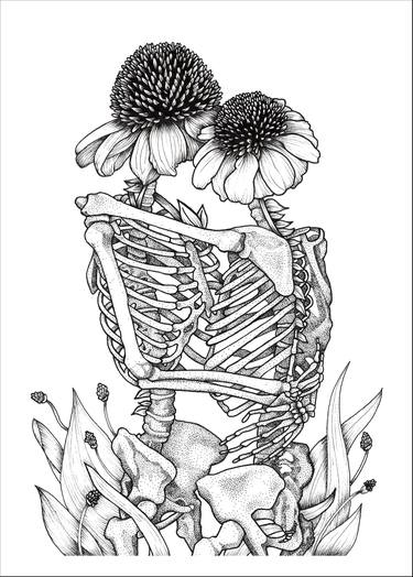 Original Figurative Mortality Drawings by Laura Clay
