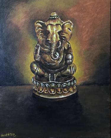 Acrylic Painting - Bronze Ganesha thumb