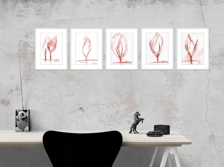 Original Abstract Nature Drawing by Sybs Bauer