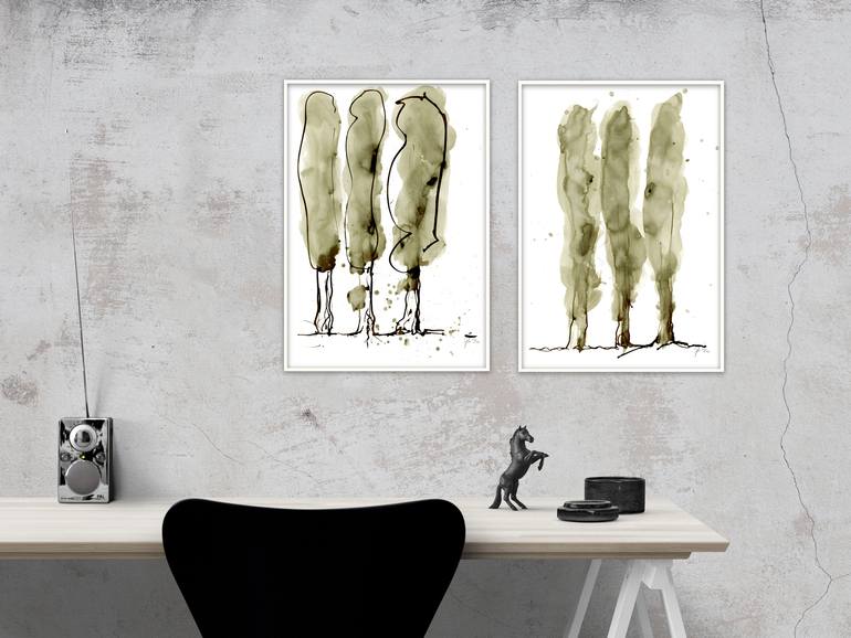 Original Abstract Nature Drawing by Sybs Bauer