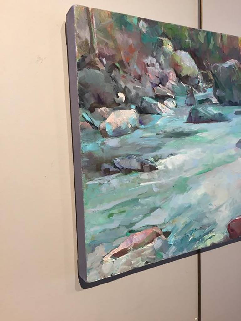 Flowing Stream Painting by stuart roddy | Saatchi Art