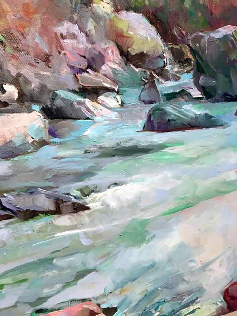 Flowing Stream Painting by stuart roddy | Saatchi Art