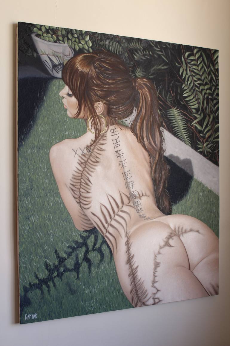 Original Figurative Nude Painting by Kamyar Tarikhi