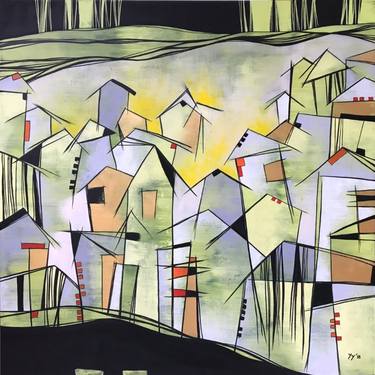 Original Cubism Abstract Paintings by Yenny Yohan