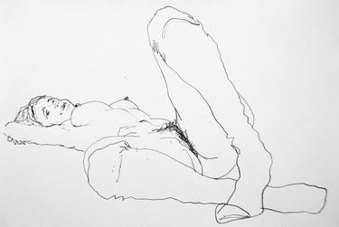 Original Expressionism Nude Drawings by Francois-Edouard Finet