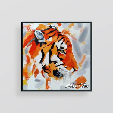 Abstract tiger original oil painting thumb