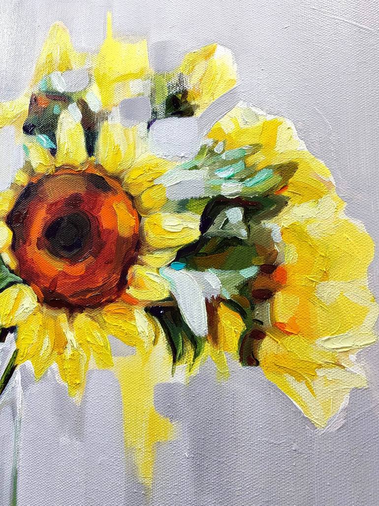 Original Modern Floral Painting by Mari Gru