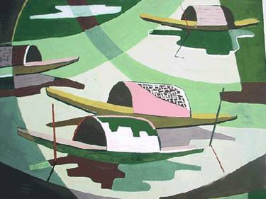 Original Art Deco Landscape Paintings by Phung Wang