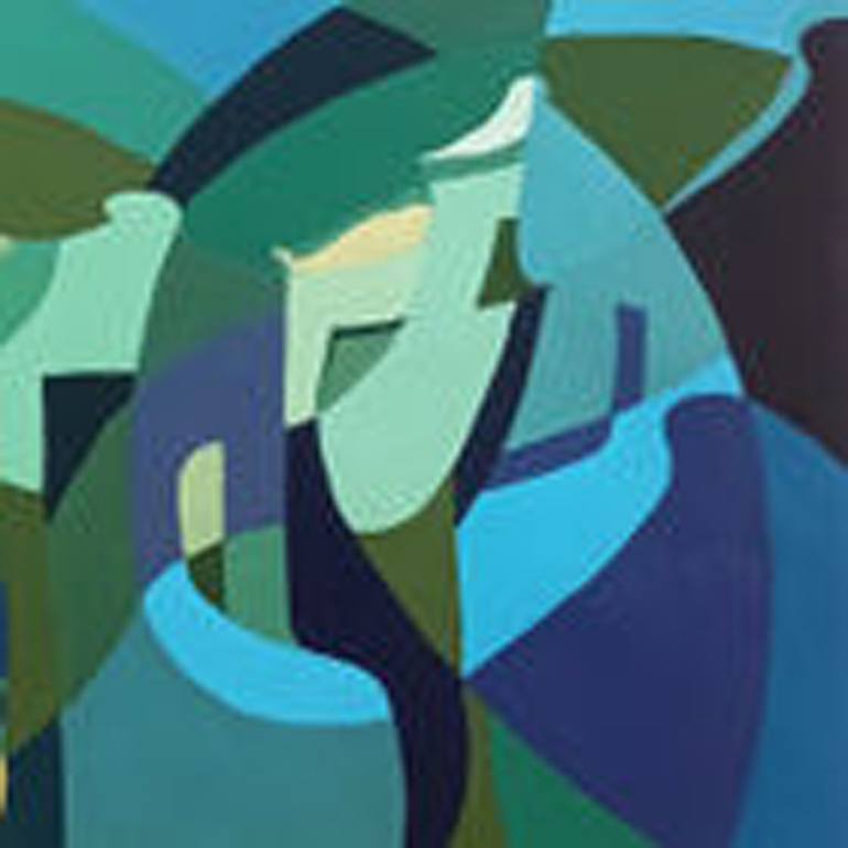 Original Art Deco Landscape Painting by Phung Wang
