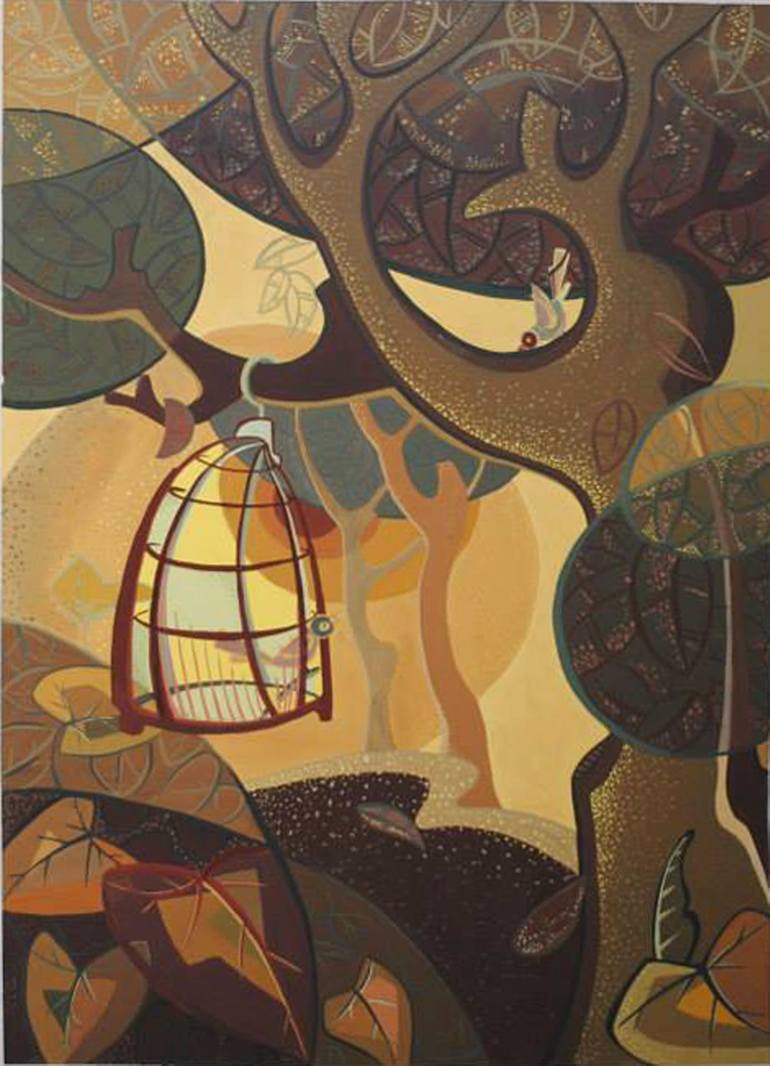 Print of Art Deco Garden Paintings by Phung Wang