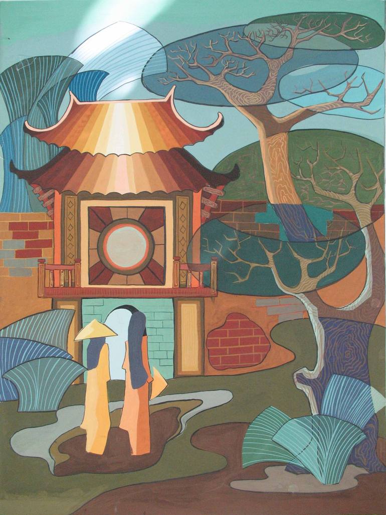 Print of Art Deco Landscape Paintings by Phung Wang