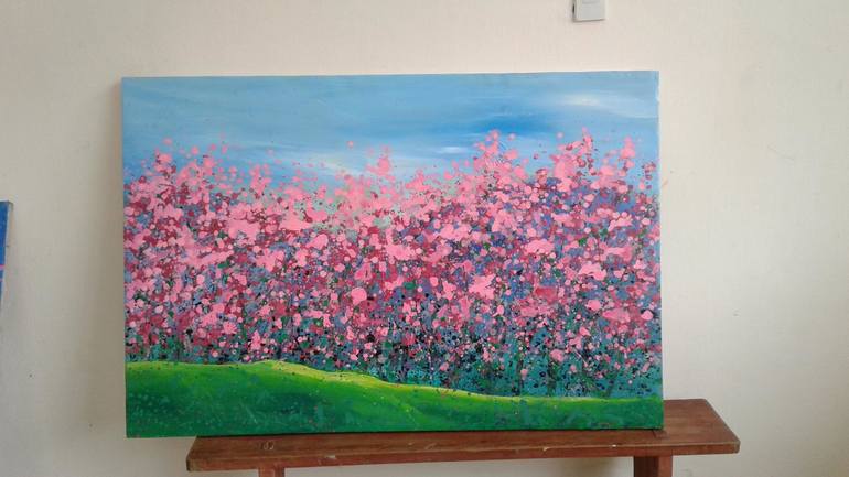 Original Floral Painting by Phung Wang