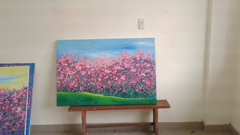 Original Floral Painting by Phung Wang