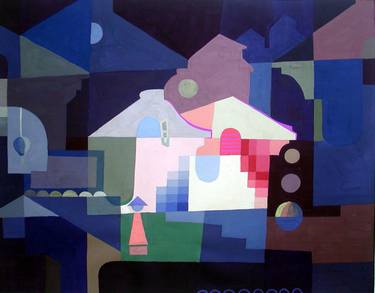 Print of Abstract Cities Paintings by Phung Wang