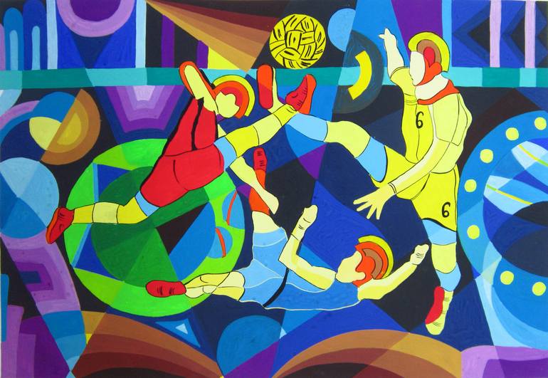 compete together Painting by Phung Wang | Saatchi Art