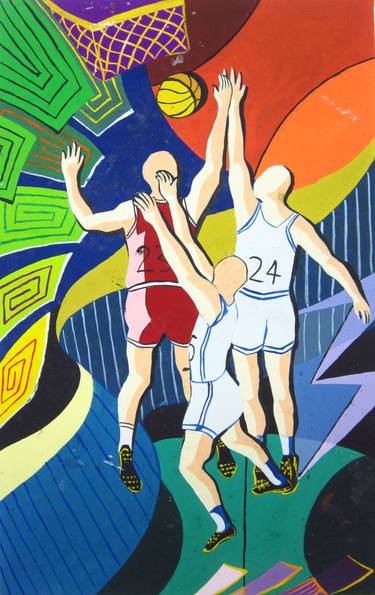 Original Art Deco Sports Paintings by Phung Wang