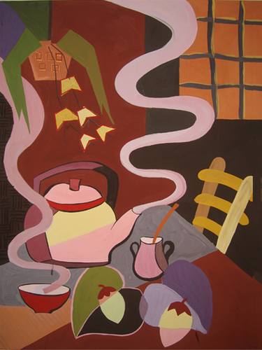 Original Abstract Expressionism Still Life Paintings by Phung Wang