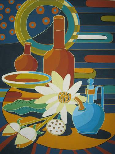 Original Art Deco Still Life Paintings by Phung Wang