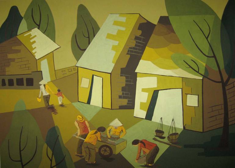 Print of Art Deco Landscape Paintings by Phung Wang
