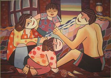 Print of Art Deco Family Paintings by Phung Wang