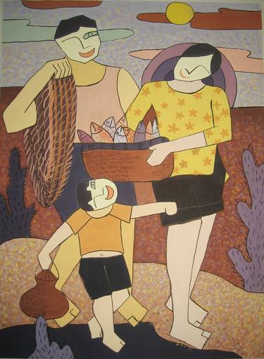 Print of Modern Family Paintings by Phung Wang