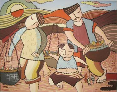 Original Modern Family Paintings by Phung Wang
