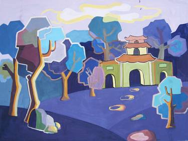 Original Art Deco Landscape Paintings by Phung Wang