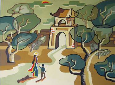 Print of Art Deco Landscape Paintings by Phung Wang