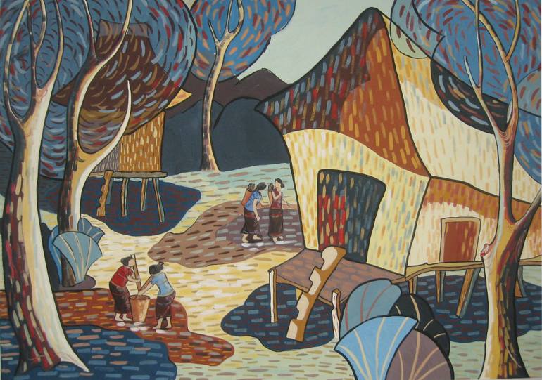 Print of Art Deco Landscape Paintings by Phung Wang