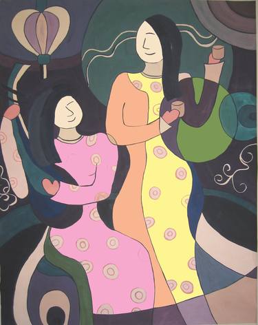 Original Art Deco Women Paintings by Phung Wang