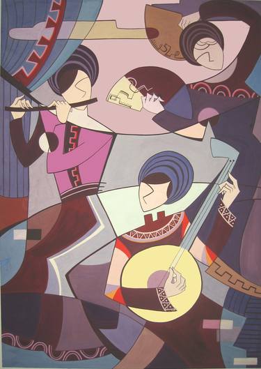 Original Art Deco Women Paintings by Phung Wang