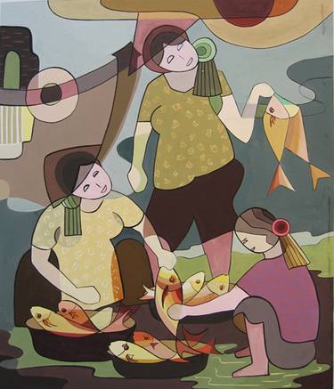 Print of Women Paintings by Phung Wang