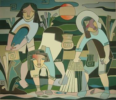 Original Art Deco Women Paintings by Phung Wang