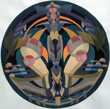 Original Art Deco Floral Paintings by Phung Wang