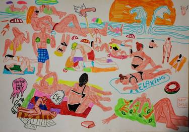 Print of Expressionism Beach Drawings by juris libeks