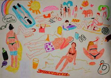 Print of Figurative Beach Drawings by juris libeks