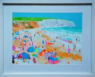Original Figurative Beach Drawing by Juris Libeks